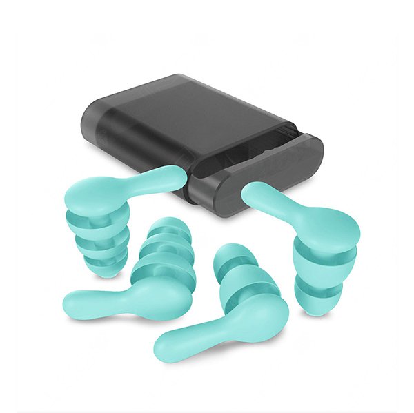 矽膠防水耳塞-2對4入透明黑塑料盒_1